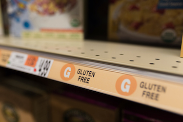 Gluten Free labels in the grocery store