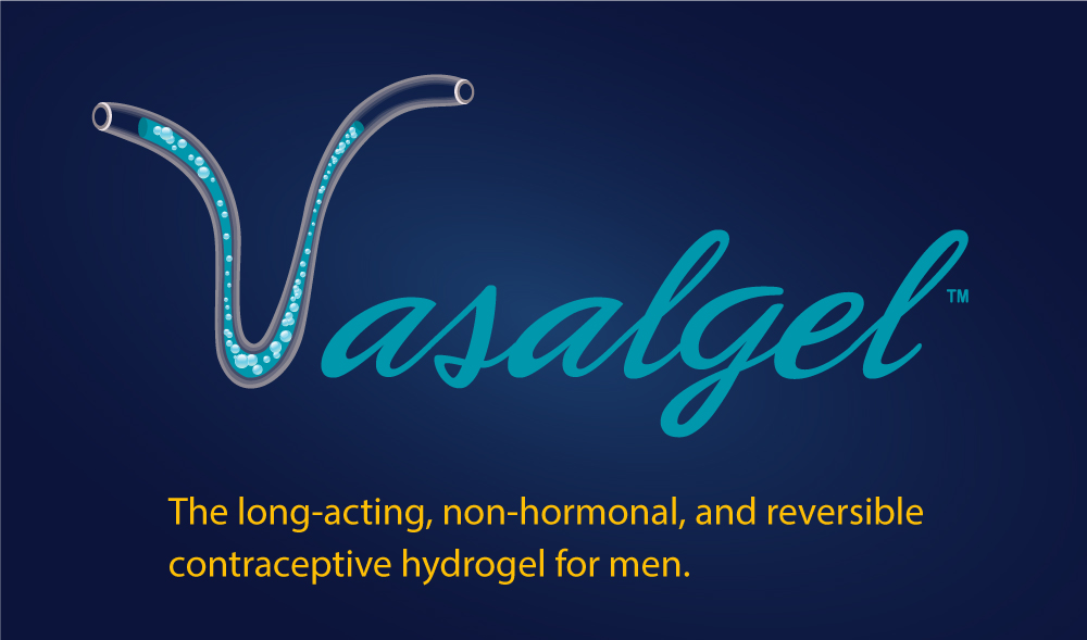 Promotional graphic for Vasalgel Male Contraceptive
